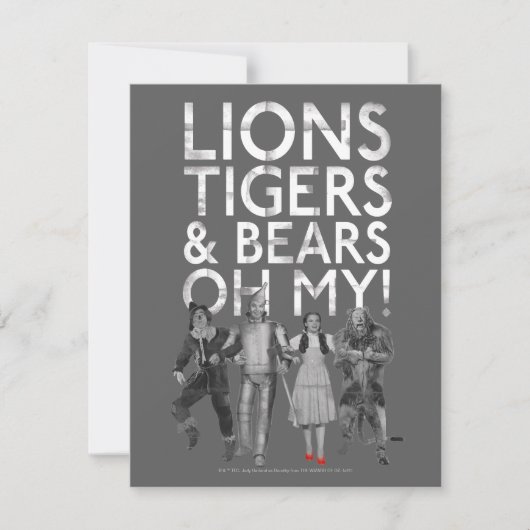Carte De Correspondance L'Assistant D'Oz™ | Lions Tigers & Ours Oh My! (Devant)