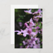 Carte De Correspondance Lavande Délicate / Fleur Rose (Devant / Derrière)