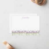 Carte De Correspondance Lavande et papillons personnalisés (Devant/Arrière en situation)