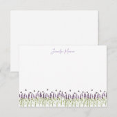 Carte De Correspondance Lavande et papillons personnalisés (Devant / Derrière)