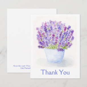 Carte De Correspondance Lavande florale à l'aquarelle perdue peinte à la m