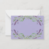 Carte De Correspondance Lavande violet verdure réponse mariage RSVP (Dos)