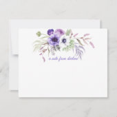 Carte De Correspondance Lavande violette Aquarelle blanche Fleurs verdure (Devant)