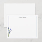 Carte De Correspondance Lavender Floral Border Personalized Stationery (Devant / Derrière)