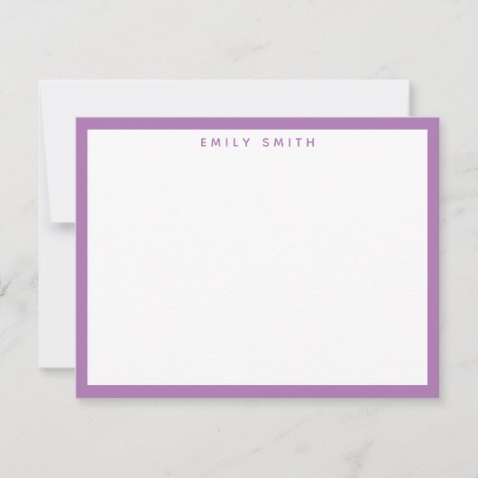 Carte De Correspondance Lavender Purple Simple Modern Note Card (Devant)
