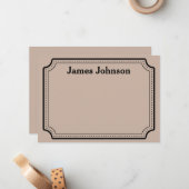 Carte De Correspondance Lavender Walnut Retro Bold Serif Desk Name Plate (Devant/Arrière en situation)