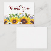 Carte De Correspondance Le Bouquet De Merci De Tournesol (Devant / Derrière)
