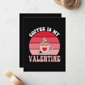 Carte De Correspondance Le café est mon Valentin (Devant/Arrière en situation)