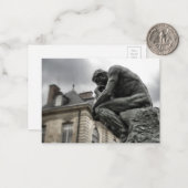 Carte De Correspondance Le penseur Rodin Paris Sculpture (Devant/Arrière en situation)