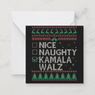 Carte De Correspondance L'élection du pull de Noël moche de Kamala Harris
