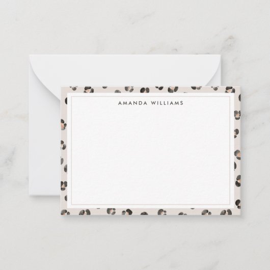 Carte De Correspondance Leopard Cheetah Motif de peau animale sauvage (Devant)