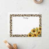 Carte De Correspondance Léopard et tournesol (Devant/Arrière en situation)