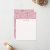 Carte De Correspondance Leopard rose gris 2 personnalisé (Devant/Arrière en situation)