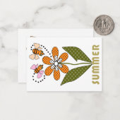 Carte De Correspondance les abeilles aiment l'été et moi aussi (Devant/Arrière en situation)