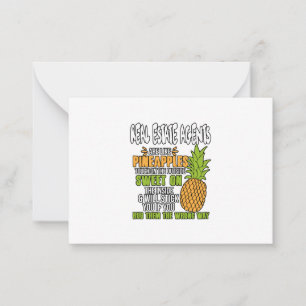 Carte De Correspondance Les Agents Immobiliers Sont Comme Des Ananas.