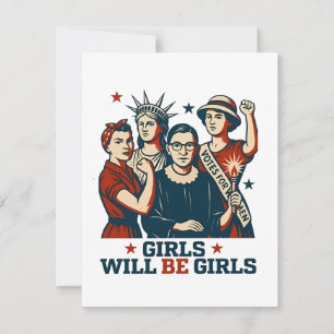 Carte De Correspondance Les Filles Seront Des Filles Féministes Empower Fe