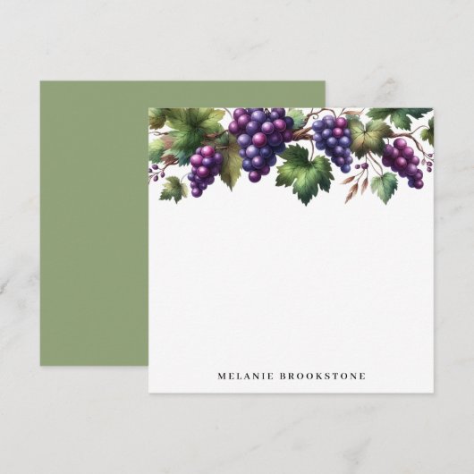 Carte De Correspondance Les raisins sur la vigne sur mesure (Devant / Derrière)