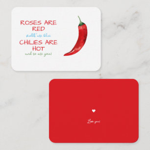Carte De Correspondance Les Roses amusants sont Red Chili Poem Saint Valen