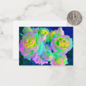 Carte De Correspondance Les Roses Perlées Iridescentes (Devant/Arrière en situation)
