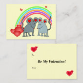 Carte De Correspondance Les souris dans l'amour Rainbow Valentines Mini Ca (Devant / Derrière)