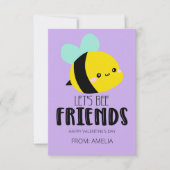 Carte De Correspondance Let’s Bee Friends Kids Valentine Card (Devant)