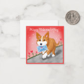 Carte De Correspondance Lettre de cœur doux livrée par Corgi (Devant/Arrière en situation)