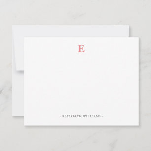 Carte De Correspondance Lettre de monogramme personnalisée de couleur saum