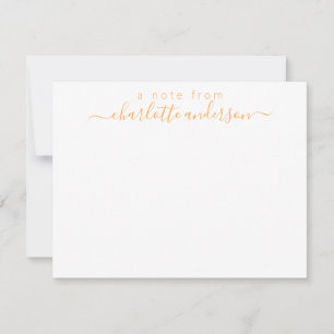 Carte De Correspondance Lettre de script simple en jaune personnalisé