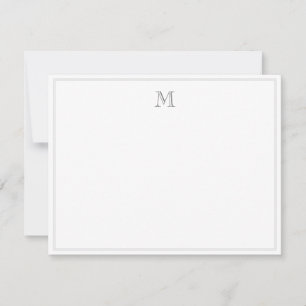 Carte De Correspondance Lettre initiale de bordure grise vintage classique