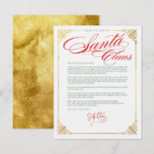 Carte De Correspondance Lettre Merci Du Père Noël (Devant / Derrière)