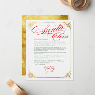 Carte De Correspondance Lettre Merci Du Père Noël