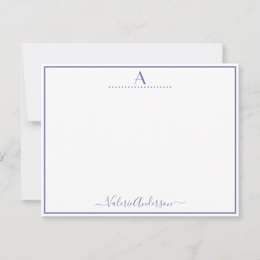 Carte De Correspondance Lettre monogramme minimale Bordure unique (Devant)