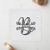 Carte De Correspondance Lettre monographie B avec nom de famille (Devant/Arrière en situation)