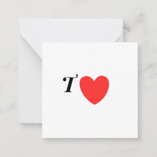 Carte De Correspondance Lettre T Cœur - Conception d'amour initiale de la  (Devant)