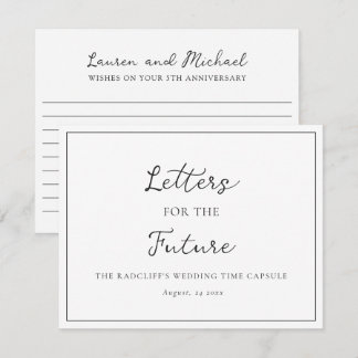 Carte De Correspondance Lettres pour le futur coffret de capsule temporell