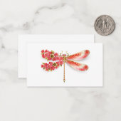 Carte De Correspondance libellule de fleurs avec sakura de bijoux (Devant/Arrière en situation)