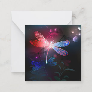 Carte De Correspondance libellule rouge brillante