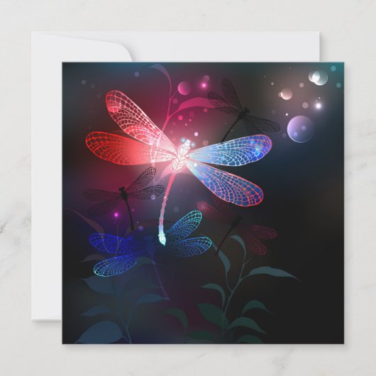 Carte De Correspondance libellule rouge brillante (Devant)