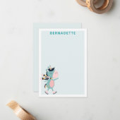 Carte De Correspondance Licorne de patinage sur glace personnalisée sarcel (Devant/Arrière en situation)