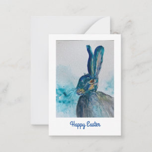 Carte De Correspondance Lièvre Lapin Aquarelle Pâques