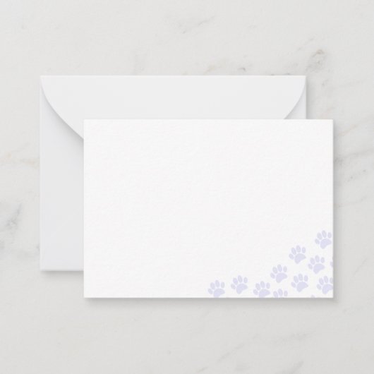Carte De Correspondance Light Purple Puppy Paw Prints  (Devant)