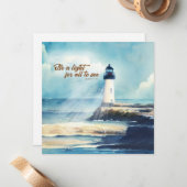 Carte De Correspondance Lighthouse Christian Scripture Mattew Be a Light (Devant/Arrière en situation)