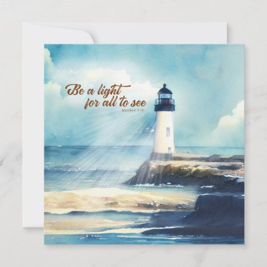 Carte De Correspondance Lighthouse Christian Scripture Mattew Be a Light (Devant)
