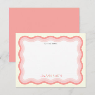 Carte De Correspondance Lignes roses ondulées Filles Appartement personnal