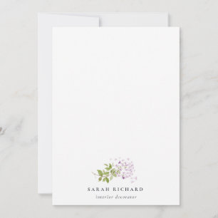 Carte De Correspondance Lilac Cottage Jardin Aquarelle Bunch Floral