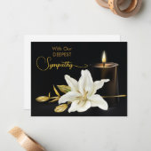 Carte De Correspondance Lily Bougie Black Gold Sympathie (Devant/Arrière en situation)