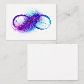 Carte De Correspondance L'infini avec plume violette (Devant / Derrière)