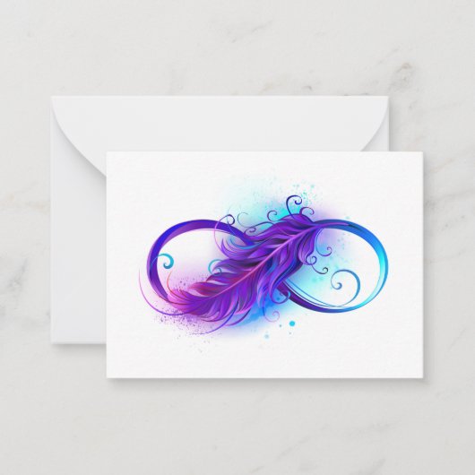 Carte De Correspondance L'infini avec plume violette (Devant)