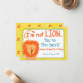 Carte De Correspondance Lion Classroom Valentine Card (Devant/Arrière en situation)
