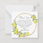 Carte De Correspondance l'italie toscane aquarelle citrons mariage merci (Devant)